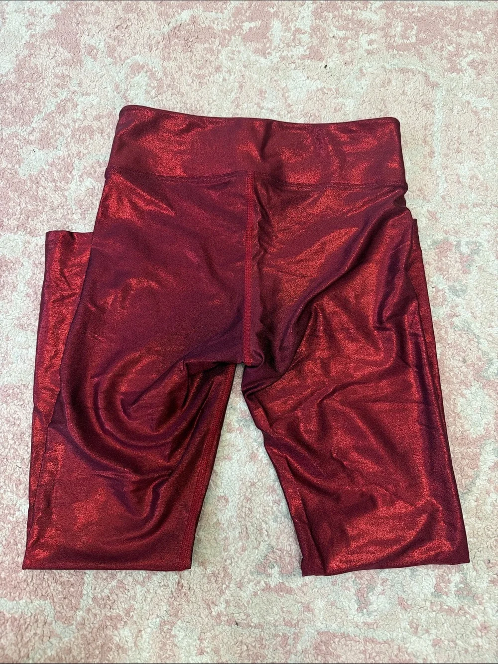 Heroine Sport Metallic Red High-Waist Leggings